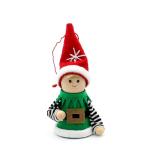 Vilt- / textiel kerstkabouter/kerstmanhulp als boomhanger/hanger in 3-delige set, afmetingen tussen 5 en 12 cm.