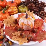 50 Stück Halloween- und Thanksgiving-Dekorationsset Simulation Kürbis Hausgarten Herbsternte Dekoration Herbstferien Party Dekoration (Größe: 50 Stück)