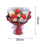 Gehäkelter Blumenstrauß mit Licht, Fertig Gestrickter Strauß, Kunstblume, Handgemachter Strickstrauß Zum Valentinstag, Rot