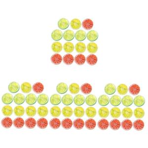 60 STK Nachahmung Einer Zitronenscheibe Getränk Künstliche Früchte Sommer Realistische Zitrone Früchte Fotorequisite Getrocknete Gepresste Früchte Grapefruitscheibenmodell PVC