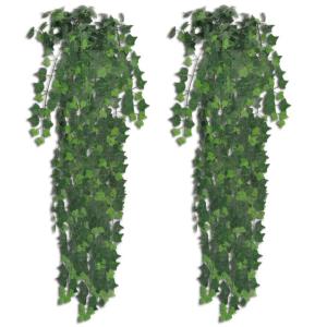 2x Kunstplant Klimop 90 cm Groen Decoratie Kunstbloemen