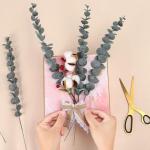 Künstliche 20 Stück Eukalyptus Stiele,Pflanzen Innenbereich Eukalyptusblätter Grün Dekoration für Blumenstrauß Tafelaufsatz Blumenarrangement