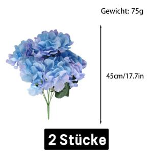 Kunstbloemen, kunstmatige hortensia met stelen, grote bloemen voor doe-het-zelf bloemstukken, bruiloftsfeest, thuiskantoor, decoratief middelpunt 1112