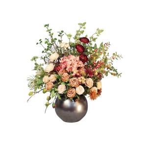 Kunstblumen Künstliche Blumen, künstliche Pflanzendekoration, Mittelstück – Bonsai-Keramiktopf im Retro-Stil, künstliche Pfingstrosen-Blumen-Arrangement für jeden Anlass