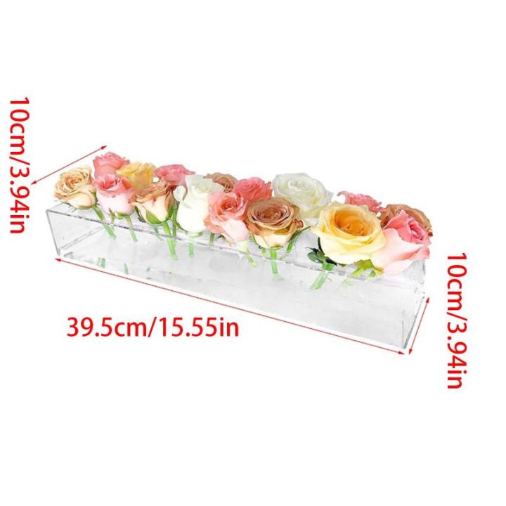 Transparente Acryl-Vase, 16 Löcher, elegante Tischdekoration, Vase, Blumenhalter für Hochzeiten und Valentinstag, Heimdekoration