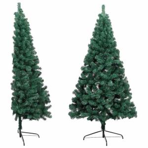 Künstlicher Halb-Weihnachtsbaum Beleuchtung Kugeln Grün 150 cmGün und Golden