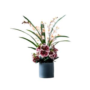 Kunstblumen Künstliche Blumen, künstliche Schmetterlings-Orchideen, fühlen Sich echt an, im Topf mit Vase, gefälschte Phalaenopsis-Pflanzen für Zuhause für jeden Anlass