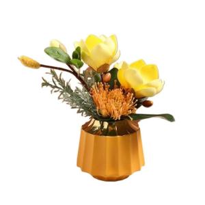 Kunstblumen Künstlicher Blumenstrauß für den Innenbereich – Elegante Kunstblumen mit Keramikvase für Wohnzimmer und Esstisch für jeden Anlass