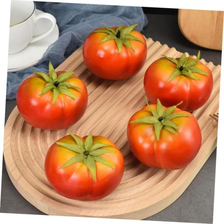 4 Sätze Nachahmung Tomate Vasenfüller Aus Künstlichen Früchten Lebensechtes Fruchtmodell Tischdekoration Küchentomaten-Requisite Realistisches Gemüsemodell Schaum Rot 5 Stüc