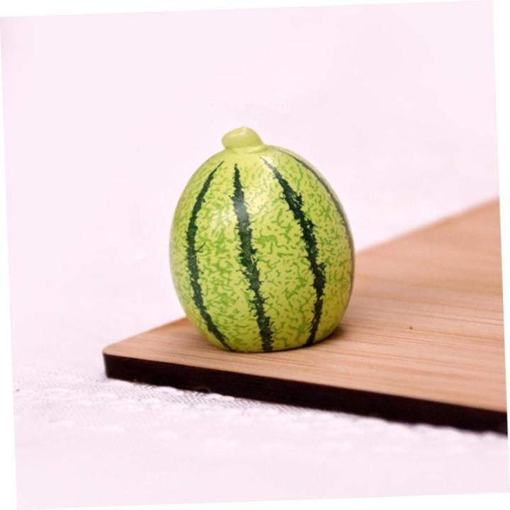 2 Sätze Künstliche Früchte Realistisches Fruchtmodell Simulation Künstlicher Früchte Fälschung Groß Thematisiert Wassermelonen-küchendekoration Essen Green Harz 8 Stück * 