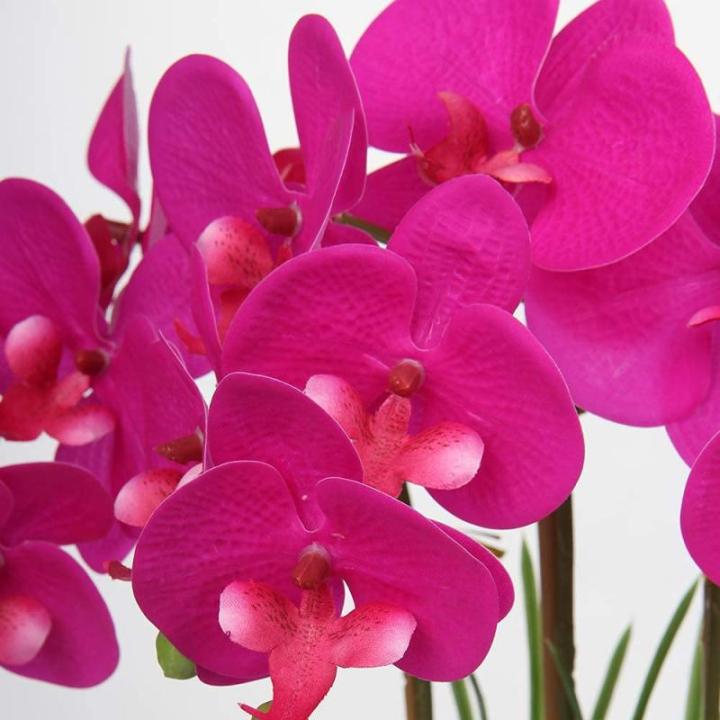 44 cm kunstorchideeën Phalaenopsis kunstbloemen als echt decoratief orchidee bonsai kunstplant arrangement in keramische pot voor tafel woonkamer wooncultuur decoratie