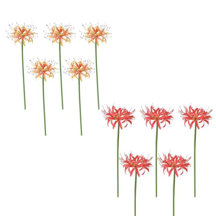 Kunstmatige spinnenlelies, 5 stelen, 66,9 cm, Lycoris Radiata-bloemen, levensechte Lycoris Recoil nep-spinnenplant, zijden boeket decoratie voor thuis (B)