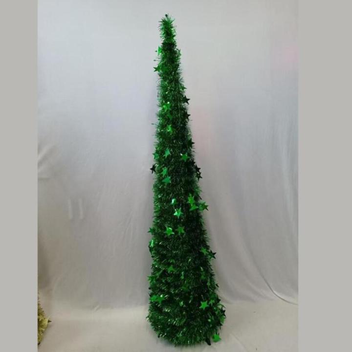 Weihnachtsbaum, PVC-Stern-Glitzer, festliche, faltbare Weihnachtsbaum-Figur, Dekoration für Zuhause, Hotel (Green)