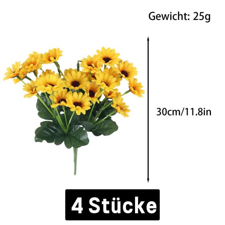 , kunstzonnebloemen, lange steel, zonnebloemen, kunstdecoratie voor buiten, thuis, verjaardag, feest, 96 stuks, geel 1301