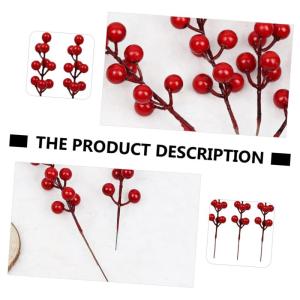 20st Simulation Rote Fruchtgabel Weihnachtsbeeren Picks Künstliche Rote Beeren Zweig Der Stechpalme Rote Beerenzweige Tannenzapfen-beerenpflücker Vasenfüller Rote Beere Schaum