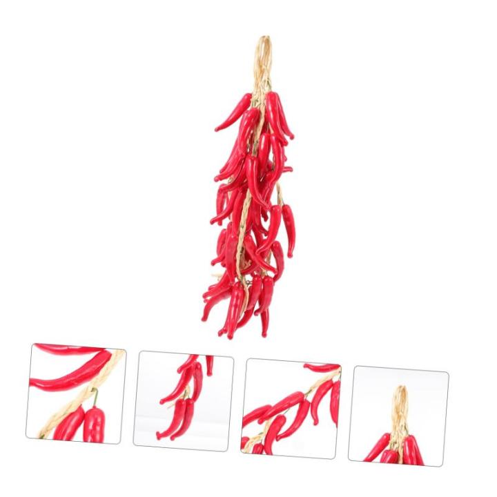 1 Satz Simulierte Hängende Knoblauchspieße Wohnraumdeko Ladeneinrichtung Paprika Dekoration Chili-Pfeffer-anhänger Pfeffer Für Bauernhausdekor Realistische Paprikaverzierungen 