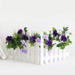 2 stuks 240 cm lange tweekleurige kunstrozenslinger-ranken, hangende zijden bloemen, voor buiten- en binnen, bruiloft- en muurdecoratie (paars)