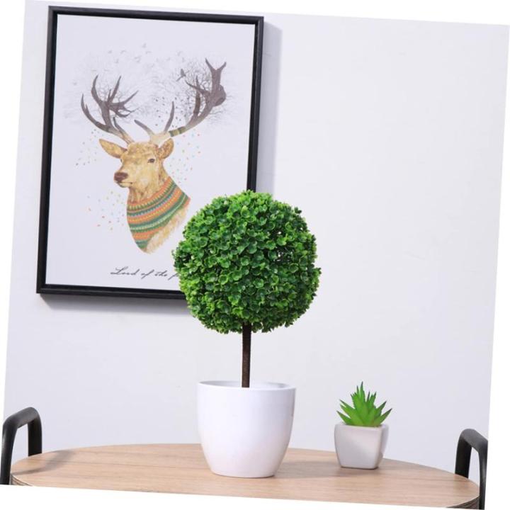 3st Topfpflanze Miniatur-puppenstubenbäume Künstliche Sträucher Und Formschnitte Eingetopfte Gefälschte Pflanze Zimmerpflanze Topfkugeln Bonsai Ball Buchsbaum Pflanze Green Pla