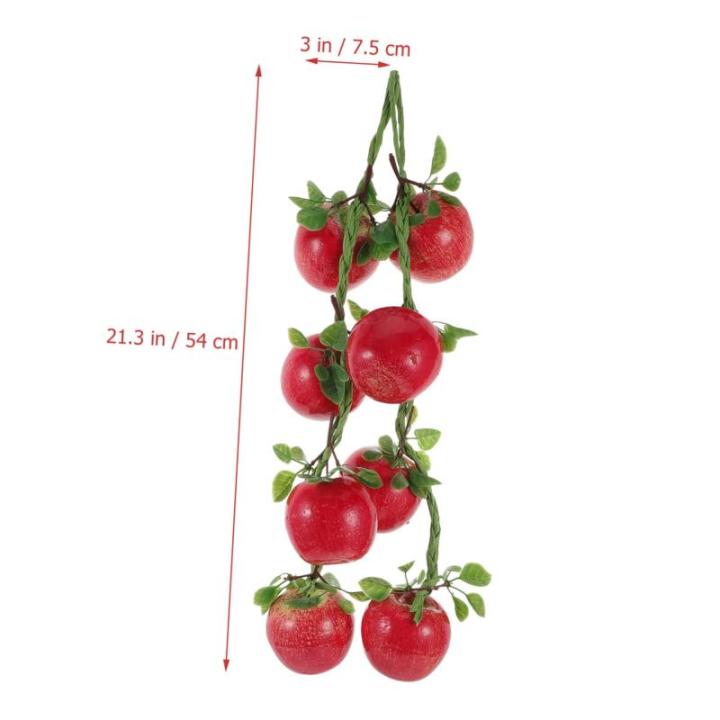 1 Satz Simulation Obst Hängende Schnur Zitronenornament Künstliche Äpfel Zur Lebensechten Dekoration Faux Früchte Stütze Heimdekoration Lehrmodelle Für Obst Ornamente PVC Rot