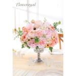Künstliche Blumen Combo Rosa Blumen Mix Seidenblumen Rosen Pfingstrosen mit Stielen für DIY Hochzeit Brautsträuße, Babyparty, Blumenarrangement, Tischaufsätze, Heimdekoratione