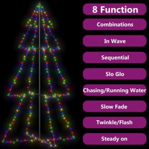 Weihnachtskegelbaum Beleuchtet Weihnachtsbaum Lichterbaum Dekobaum Weihnachtsdeko Lichterkette Beleuchtung 300 LEDs Indoor Outdoor 120x220cm