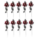 10st Schädel Stieg Halloween-Spielzeug Künstliche Rosen Halloween-blumendekor Halloween Tischdekoration Halloween-blumenstrauß Blumenstrauß Für Halloween Seidenrosenblume Plas