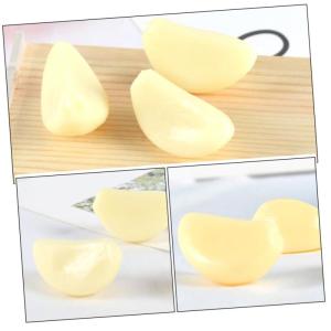 5 Sätze Künstlicher Knoblauch Simulierte Knoblauchzehen Realistische Knoblauchzehen Realistisches Gemüse Simulation Gemüsedekor Falsches Gemüsedekor PVC Weiß 12 Stück * 5