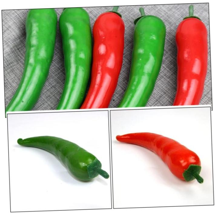 2 Sätze Simuliertes Pepper-Modell Wohnungsdeko Hausdeko Kunstgemüse Simulation Pfeffer Gefälschte Pfefferstütze Vorzeigemodell Gefälschte Essensrequisite Poly-Drache 6 Stück 