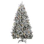 Künstlicher Weihnachtsbaum Klappbar Christbaum Kunstbaum Weihnachten Künstlicher Weihnachtsbaum Dekobaum Tannenbaum für Weihnachten Dekoration 300 LEDs & Kugeln 240 cm Grün und