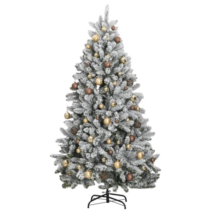 Künstlicher Weihnachtsbaum Klappbar Christbaum Kunstbaum Weihnachten Künstlicher Weihnachtsbaum Dekobaum Tannenbaum für Weihnachten Dekoration 300 LEDs & Kugeln 180 cm Grün und