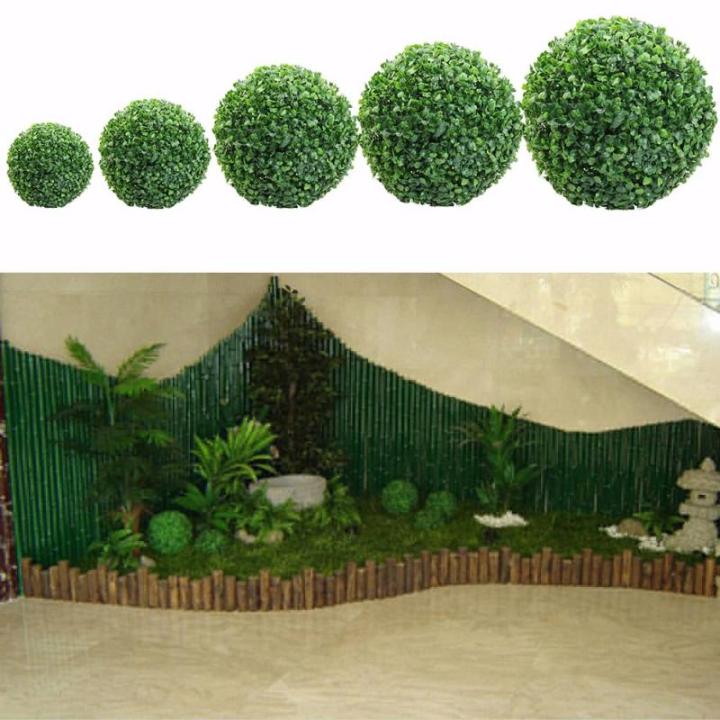 Grüner Kunststoff-Pflanzenkugel, Dekoration für Zuhause, Outdoor, Hochzeit, Party, Dekoration, Pflanzen, Grasball, 10 cm bis 40 cm (25 cm)