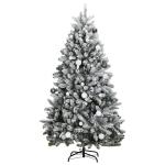 Künstlicher Weihnachtsbaum, Tannenbaum, Christbaum mit Metallständer, Weihnachtsdeko Kunstbaum, 300 LEDs & Kugeln 210 cm
