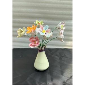 Wandblume aus Keramik, Blumenskulptur aus Keramik, Blumen aus Keramik, Heimdekor, Blumenarrangements aus Keramik, Kunstblumen, dekorative Arrangements (grün)
