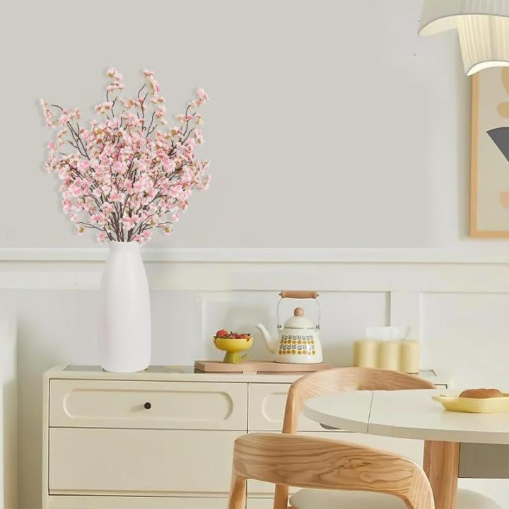 4 stuks kunstkersenbloesem, takken, roze perzikbloemen, 100 cm, kunstbloemen, bulk, lente, zijden bloemen, planten, bundel, lange stelen voor bruiloft, feest, tafel, vaas, decorati