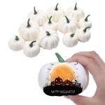 12 stuks kunstpompoenen, decoratieve pompoen, kunstplantset voor Halloween, decoratie, herfstdecoratieset, 6 groot + 6 klein