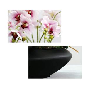 Kunstblumen Künstliche Blumen mit Blumentopf – Hotel-Tischaufsätze, künstliche Blumen, Seidenblumen, Phalaenopsis-Blumenstrauß mit Vase für jeden Anlass