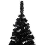 Wiederverwendbar Künstlicher Weihnachtsbaum Beleuchtung und Kugeln 210 cm H Christmas Tree Weihnachtsdeko Christbaum Kunstbaum Halloween Weihnachtsbaum Home Tannenbaum PVC Schwarz