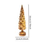 Beleuchteter Tisch-Weihnachtsbaum, Weihnachtsschmuck, Nachtlicht, Nachtlampe für Kaminsims, Schlafzimmer, Fenster, Regal, Wohnzimmer, L Gold