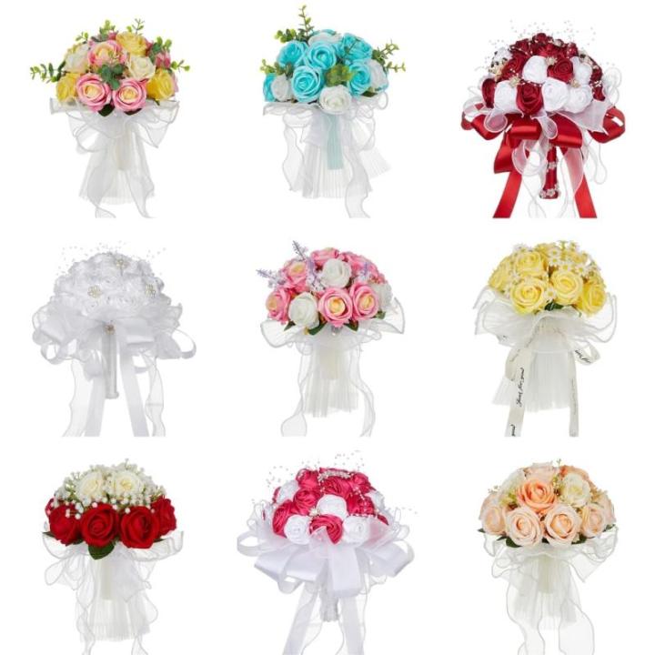 Hochzeitssträuße für Braut und Brautjungfern, künstliche Blumen als Hochzeitsdekoration