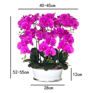 Kunstblumen Künstliche Pflanzen, künstliche Phalaenopsis-Orchidee, Schmetterlingsorchideen mit Keramik-Blumentopf, realistische Blumendarstellung im Topf für jeden Anlass