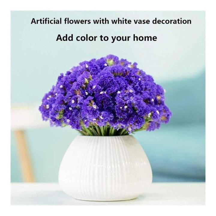 Kunstblumen Realistische künstliche Blume, künstliche Gypsophila-Blume mit Vase, getrocknete Blumen, Dekoration für Zuhause, Küche, Büro, Hotel für jeden Anlass