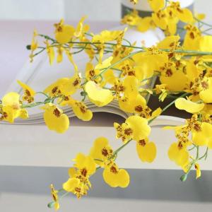 Kunstblumen Künstliche Blumen im Keramiktopf, gefälschte Orchideen-Phalaenopsis-Blumenarrangement für Zuhause, Büro, Küche, Schlafzimmer, Dekoration für jeden Anlass