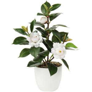 28cm Kunstpflanzen im Topf für Heimdekoration Künstliche Zimmerpflanze Camellia, Blumenarrangements Heim- und Büro Dekoration Desktop Bonsai, Kunstpflanzen mit Töpfen Tischdeko