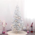 Künstlicher Weißer Weihnachtsbaum, Mehrschichtiger Weihnachtsbaum mit Metallständer, für Weihnachtsdekorationen im Innen- und Außenbereich(180cm/6ft)