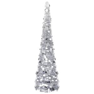 Künstlicher Pop-Up-Weihnachtsbaum Künstlicher Weihnachtsbaum Christbaum Tannenbaum Kunstbaum Weihnachten für Weihnachtsdeko Silber 180 cm PET