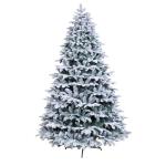 Luxuriöser Weihnachtsbaum aus Kiefer für drinnen und draußen, schneebedeckter künstlicher Weihnachtsbaum (weiß, 210 cm) (weiß, 180 cm)