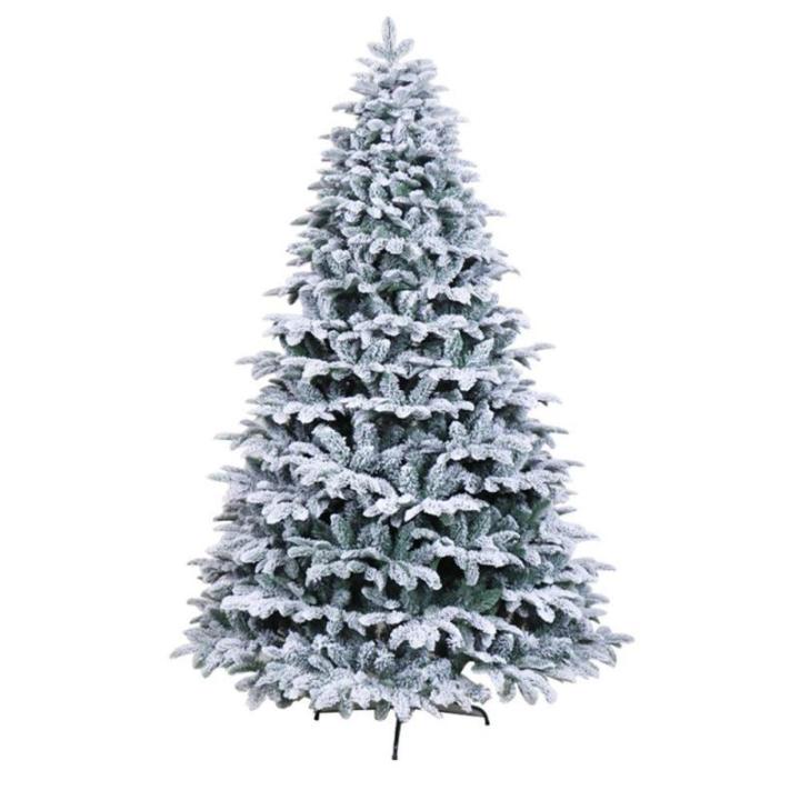 Luxuriöser Weihnachtsbaum aus Kiefer für drinnen und draußen, schneebedeckter künstlicher Weihnachtsbaum (weiß, 210 cm) (weiß, 180 cm)