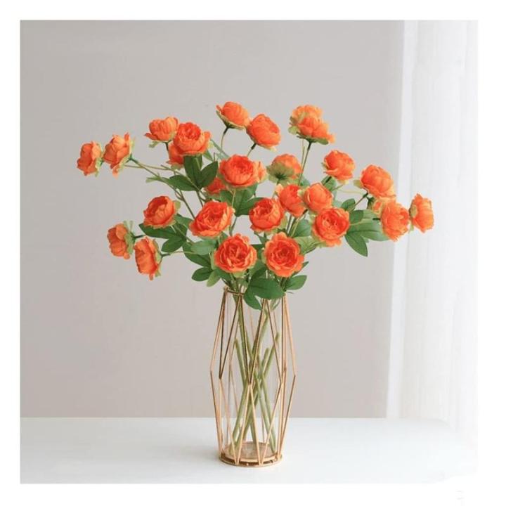Kunstblumen Simulation Pfingstrosenblume in Vase, Kunstseidenblumen für Hausgarten, Terrasse, mehrfarbige Mittelstückdekoration für jeden Anlass