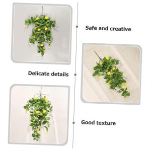 2St Simulation Zitronenrattan Ramo de Flores Artificiales künstliche Pflanzen Künstliche Zitronenpflanze Dekorative Zitronenpflanze Baum-Zitronenzweig-Ornamente Zitronenpflücker