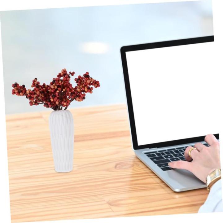 Ceramic Ornaments 12 Stück Arrangement-Dekorationen, künstliche Beeren, weihnachtliche Atmosphäre, Weihnachtsparty-Dekorationen, DIY-Urlaubsdekoration, Weihnachtsgirlande, küns